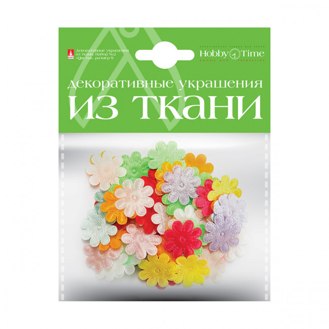 Декор из ткани "Цветочки S", 6 видов, BV/2-164