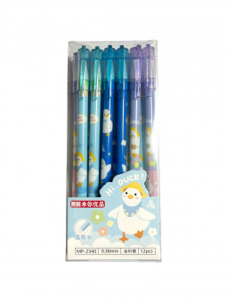 Ручка гелевая синяя 0,38мм Магистр "Hi, Duck!" со стираемыми чернилами, корпус 8см, MP-2340 (12)