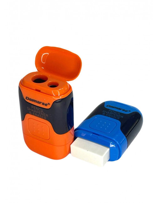 Точилка фигурная пластиковая двойная, с ластиком, ассорти цвета, Daimarse/DMS855 (12) Точилка фигурная пластиковая двойная, с ластиком, ассорти цвета, Daimarse/DMS855 (12)