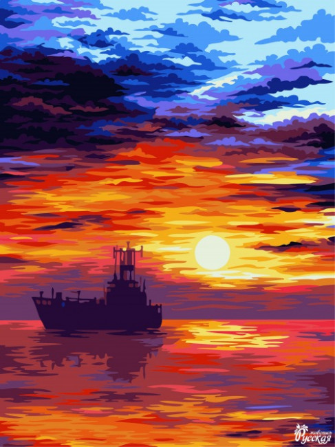 Картон "Русская живопись" KT046 Закат 30х40