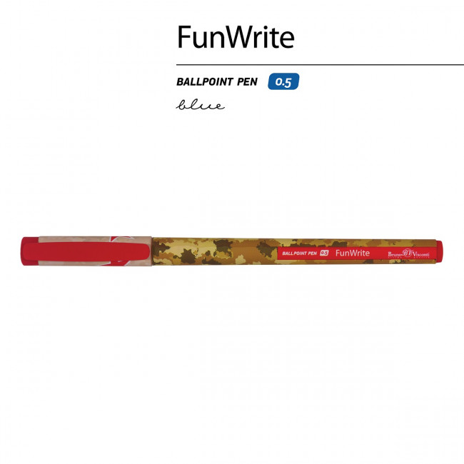 Ручка шариковая 0,5мм синяя "FunWrite. Military Sand", BV/20-0212/49 (24)