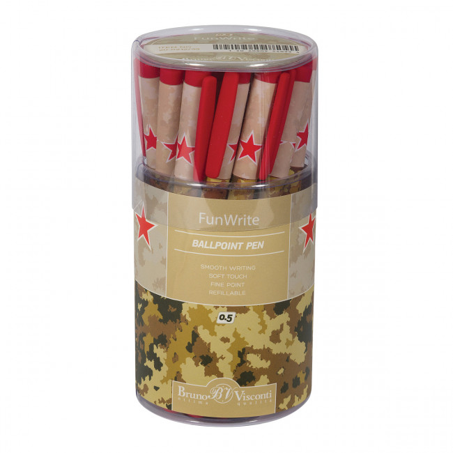 Ручка шариковая 0,5мм синяя "FunWrite. Military Sand", BV/20-0212/49 (24)
