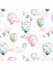 Упаковочная бумага 70*100см "Акварель воздушные шарики", 10 л, MILAND/УБ-4442