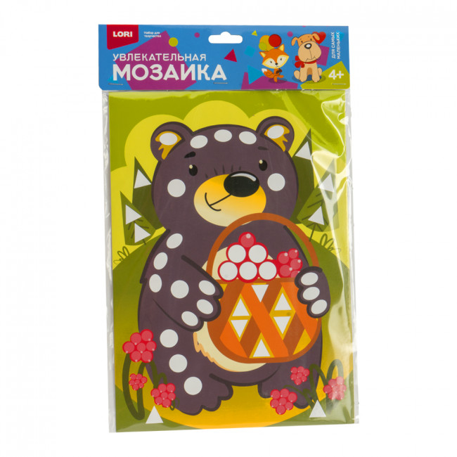 Увлекательная мозаика (набор большой) "Мишка с лукошком" LORI/Км-015 (25)