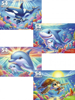 Пазлы 54 элемента "Подводный мир", Рыжий Кот/П54-2501