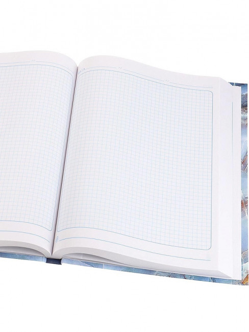 Бизнес- блокнот А4 200л клетка "Мрамор в голубом", 7БЦ, склейка, Проф-Пресс/Б200-9399 (10)