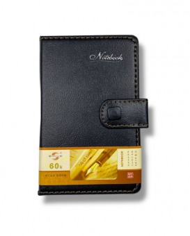 Записная книжка 9,5 х 15см 108л клетка WENZER OFFiCE, на кнопке, кожзам, с авторучкой, 6902