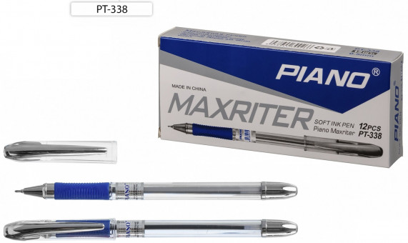 Ручка шариковая 0,5мм синяя "Piano Maxriter", на масляной основе, прозрачный корпус, PIANO/PT-338-12/син./ (12) Ручка шариковая 0,5мм синяя "Piano Maxriter", на масляной основе, прозрачный корпус, PIANO/PT-338-12/син./ (12)