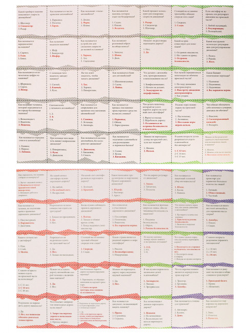 ВИКТОРИНА 100 вопросов. ПРАВИЛА ДОРОЖНОГО ДВИЖЕНИЯ (Арт. ИН-7003)