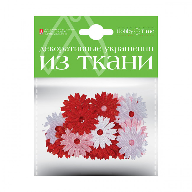 Декор из ткани "Цветочки М", 6 видов, BV/2-163