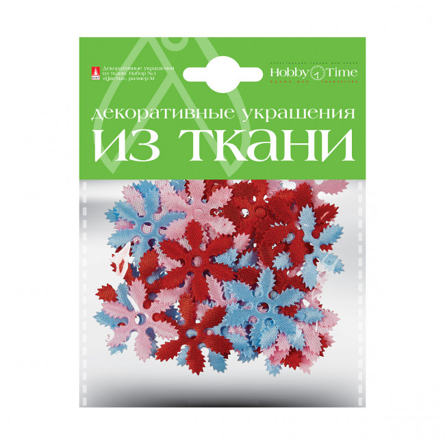 Декор из ткани "Цветочки М", 6 видов, BV/2-163
