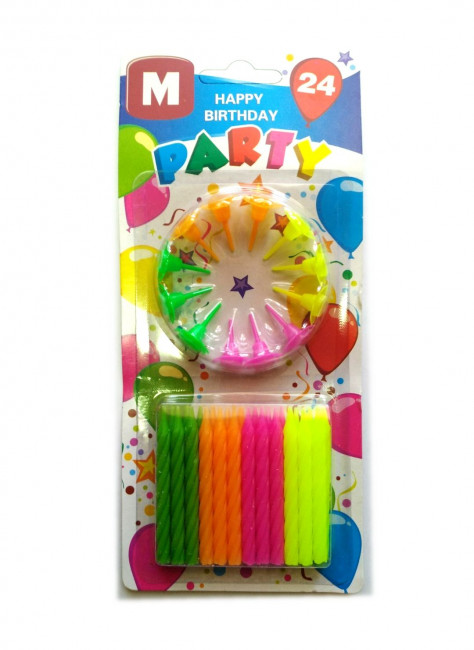 СВЕЧИ НЕОНОВЫЕ 24шт.в наборе /шт.в ящ./288шт. в ящ.