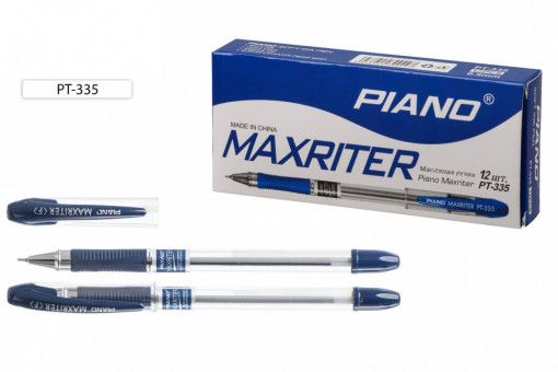 Ручка шариковая 0,5мм синяя "Piano Maxriter", на масляной основе, прозрачный корпус, PIANO/PT-335-12/син./ (12) Ручка шариковая 0,5мм синяя "Piano Maxriter", на масляной основе, прозрачный корпус, PIANO/PT-335-12/син./ (12)