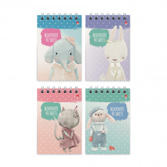 Блокнот А7 40л клетка "Kids", 4 вида ассорти, BV/3-40-734 (50)