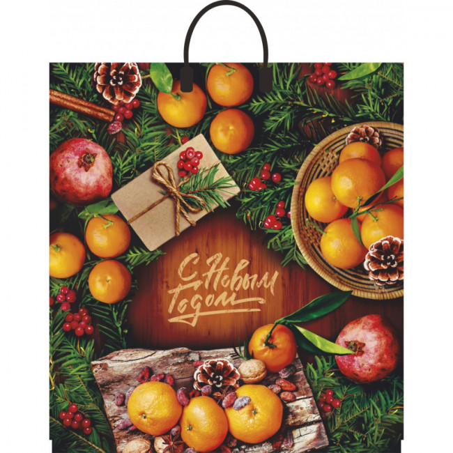 Пакет п/э с пл.ручками 40*44 "Вкусный праздник"НГ