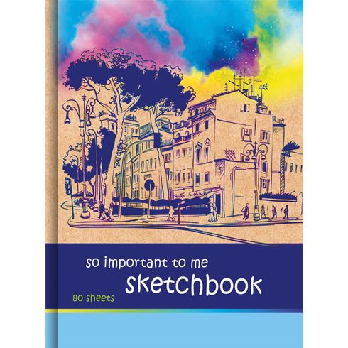 Скетчбук А5 переплёт твёрдый 80л. "Перспектива" ламинация матовая выборочный лак салатовый тонированный блок