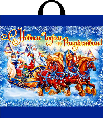 Пакет ПВД (44*44) 70 мкм. Петлевой "Новогоднее веселье" (25)