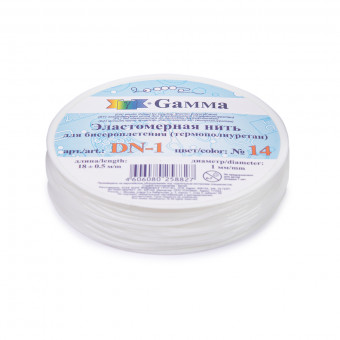 Эластомерная нить (термополиуретан) d 1мм, 18 м ± 0.5м, №14 белый, Zlatka/DN-1 №14