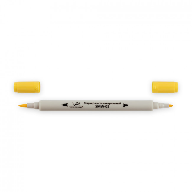 Акварельный маркер-кисть 0.8 мм - 2 мм, кисть/круглое тонкое J114 ярко-желтый, Gallery VISTA-ARTISTA/J114