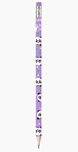 Карандаш чернографитный "deVENTE. 100% Cute. Panda" HB, диаметр грифеля 2 мм, трёхгранный, с ластиком, заточенный, индивидуальная маркировка, в пластиковой тубе Карандаш чернографитный "deVENTE. 100% Cute. Panda" HB, диаметр грифеля 2 мм, трёхгранный, с ластиком, заточенный, индивидуальная маркировка, в пластиковой тубе