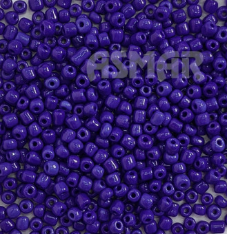 Бисер "ASMAR" размер №6, вес: 50 г, тёмно-синий глянцевый, непрозрачный