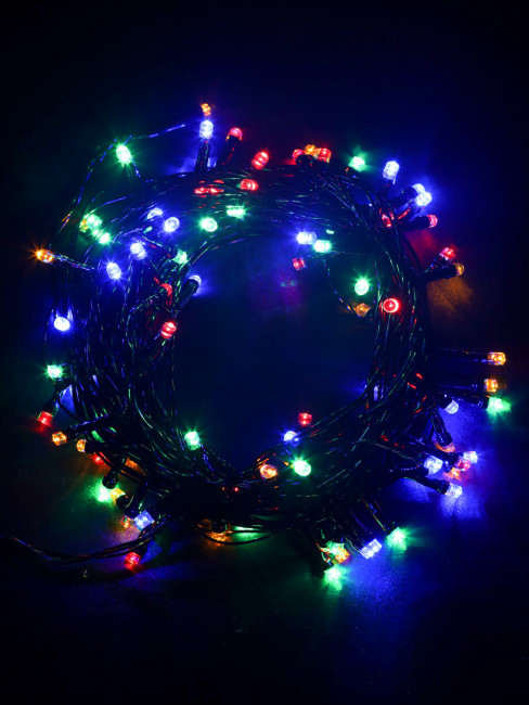 Гирлянда светодиодная 100 разноцветных ламп,10,5 м, 8 режимов, MILAND/LED-100M/10,5B
