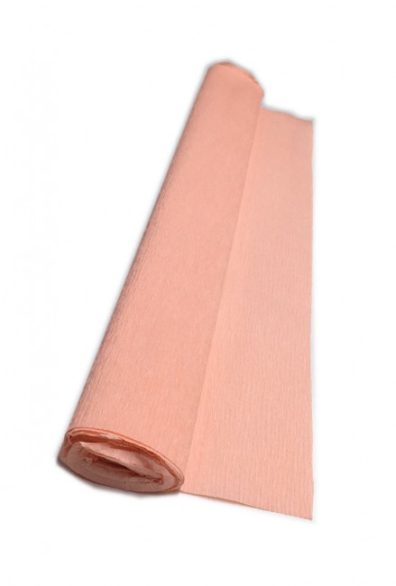 Гофрированная бумага плотная (флористическая 50мм х 250 мм,120 г/м2), персиковая, ШК