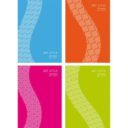 Тетрадь для записей 100 л. А5 "Art style" (ассорти) твердая обложка, евроспираль Тетрадь для записей 100 л. А5 "Art style" (ассорти) твердая обложка, евроспираль