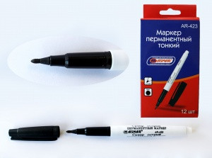 МАРКЕР ПЕРМАНЕНТНЫЙ ТОНКИЙ ЧЕРНЫЙ "ASMAR" (12) МАРКЕР ПЕРМАНЕНТНЫЙ ТОНКИЙ ЧЕРНЫЙ "ASMAR" (12)
