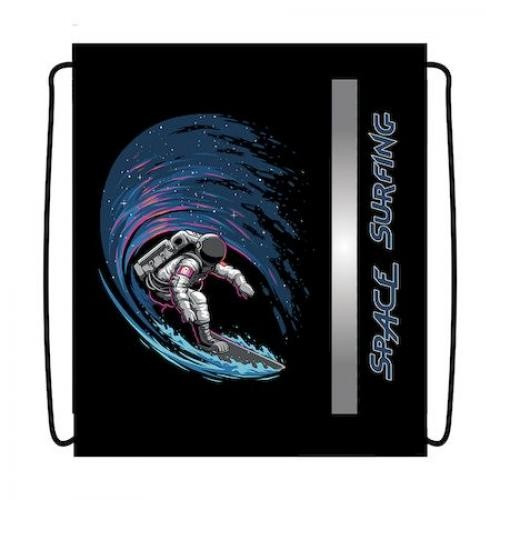 Сумка для сменной обуви "Космический серфинг 2023" , светоотражающяя полоса, Пчёлка/СДС-33 СЕРФИНГ
