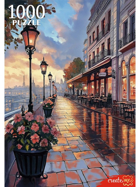 Пазлы на 1000 элементов "Вечерний город Европы", Рыжий Кот/П1000-1962