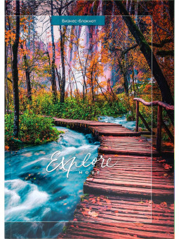 Бизнес- блокнот А4 80л клетка "Мостик в лесу", 7БЦ, склейка, Проф-Пресс/Б80-6697 (10)