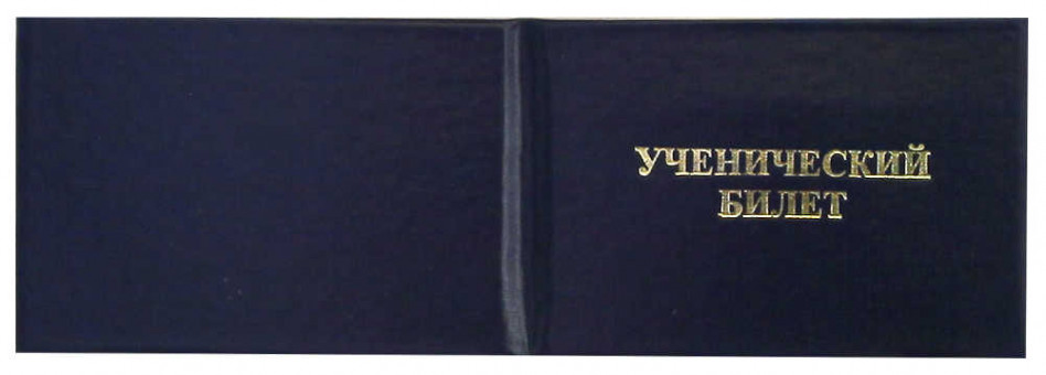 Ученический билет(жесткий), бумвинил, синий, с тиснением, 95*65мм