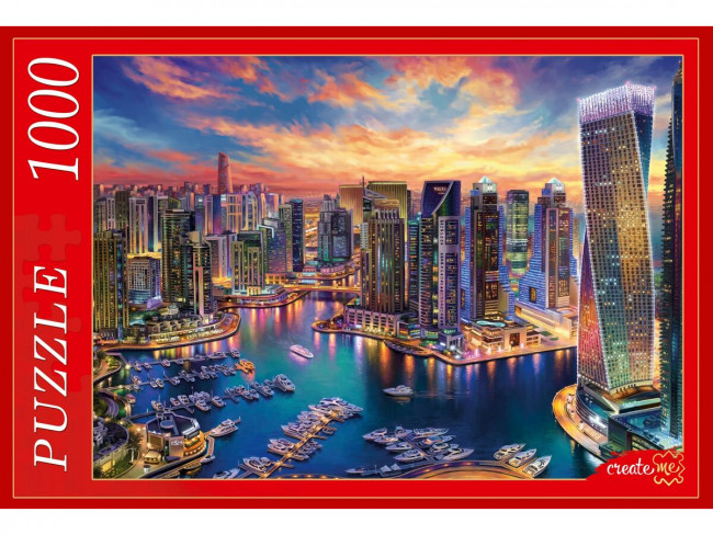 Пазлы 1000 элементов "Небоскребы Дубая", Рыжий Кот/Ф1000-5151