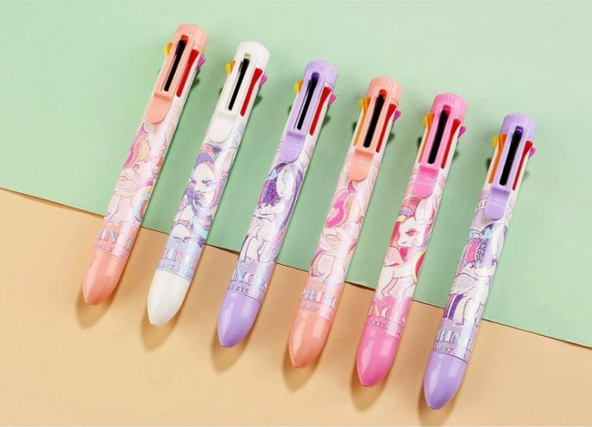 Авторучка 8 цветов 0,5мм "Принцесса Пегас" Aodemei ADM-15307 (36)