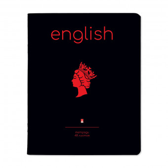 Тетрадь предметная А5 48л клетка "Simple black. Английский язык", скрепка, BV/7-48-1225/08 (20)