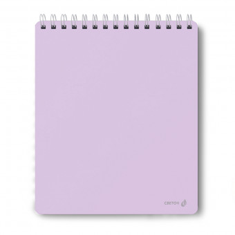 Блокнот А5 80л клетка, в пластиковой обложке, на гребне, лиловый, Светоч/80Б30_01040 (4)