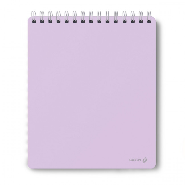 Блокнот А5 80л клетка, в пластиковой обложке, на гребне, лиловый, Светоч/80Б30_01040 (4)