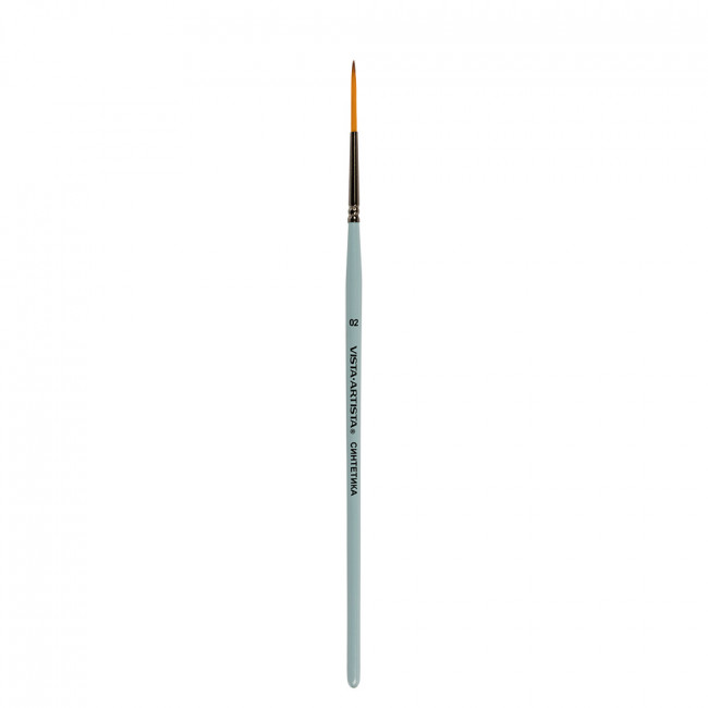 Кисть синтетика круглая, лайнер, короткая ручка №02 VISTA-ARTISTA
