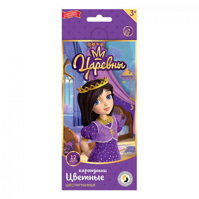 Набор цветных карандашей  12цв "Царевны" "Соня" заточеные, ВКФ/TSR-CP-2012 (8) Набор цветных карандашей  12цв "Царевны" "Соня" заточеные, ВКФ/TSR-CP-2012 (8)
