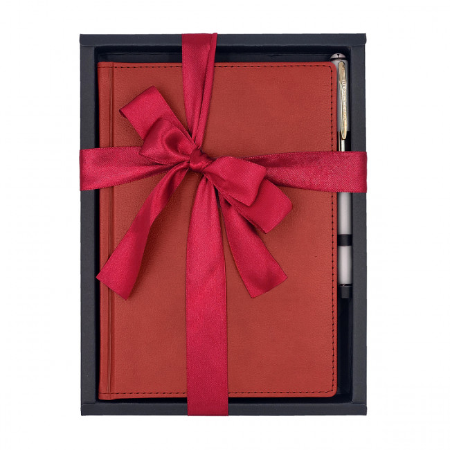 Набор подарочный: ежедневник А5 "Leader" бордовый + ручка, BV/3-129/07-2