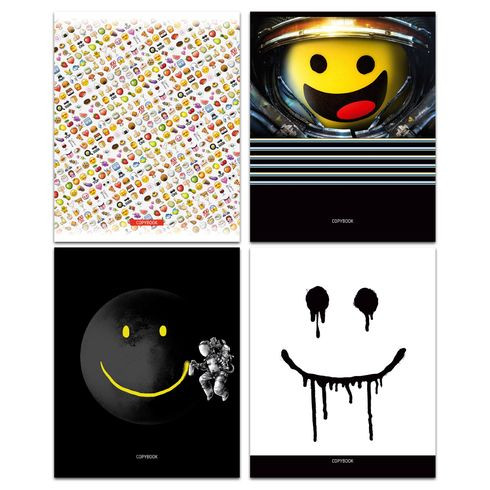 Тетрадь общая А5 скоба 48л. клетка "Улыбнись!" (ассорти) BG (4/56)