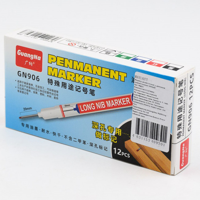 Маркер 1-2мм разметочный перманентный, белый, MAYLOTT/90621 (12)