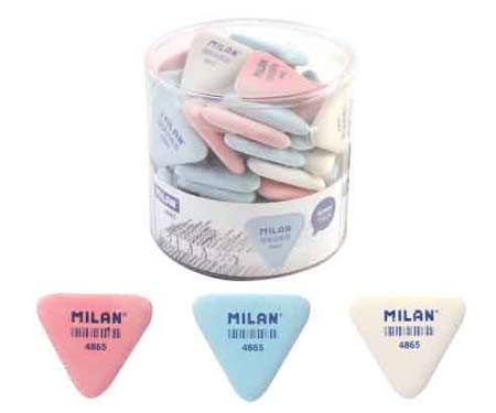 Ластик Milan 4865 треуг. каучук цв.в ассорт 36*33*6 мм (65/260)