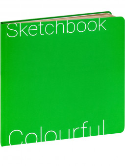 Скетчбук 200х200мм "Colorful Green" 7БЦ,  soft touch, 144стр, MILAND/С72-9045