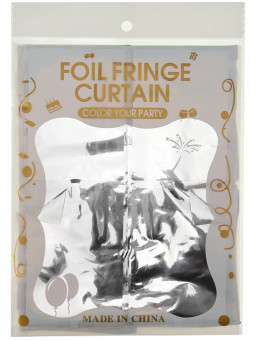 Дождик 1х2м фольгированный для фотозоны "Карнавал", фрагмент 3*3см, серебристый, 2шт, MILAND/ДЖ-7520