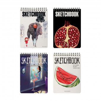 Скетчбук B5 120л "Пухлая", 4 вида ассорти, на гребне, BV/1-552/01 (8) Скетчбук B5 120л "Пухлая", 4 вида ассорти, на гребне, BV/1-552/01 (8)