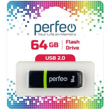 Флеш накопитель (память) USB, C11, 64GB, цвет черный, Perfeo/PF-C11B064