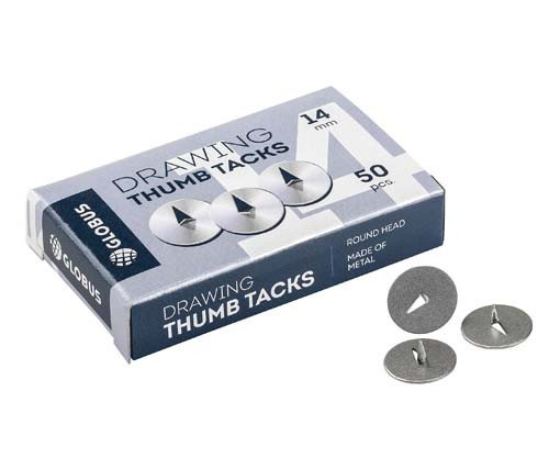 Кнопки 14 мм. Globus канцелярские 50шт. карт. упак. К14-50  (10/198)