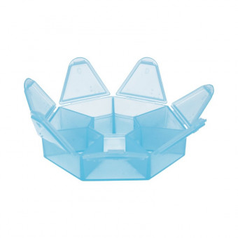 Коробка для швейных принадлежностей 9,1 x 9,1 x 2,1см пластик, голубой-прозрачный, Gamma/T-36